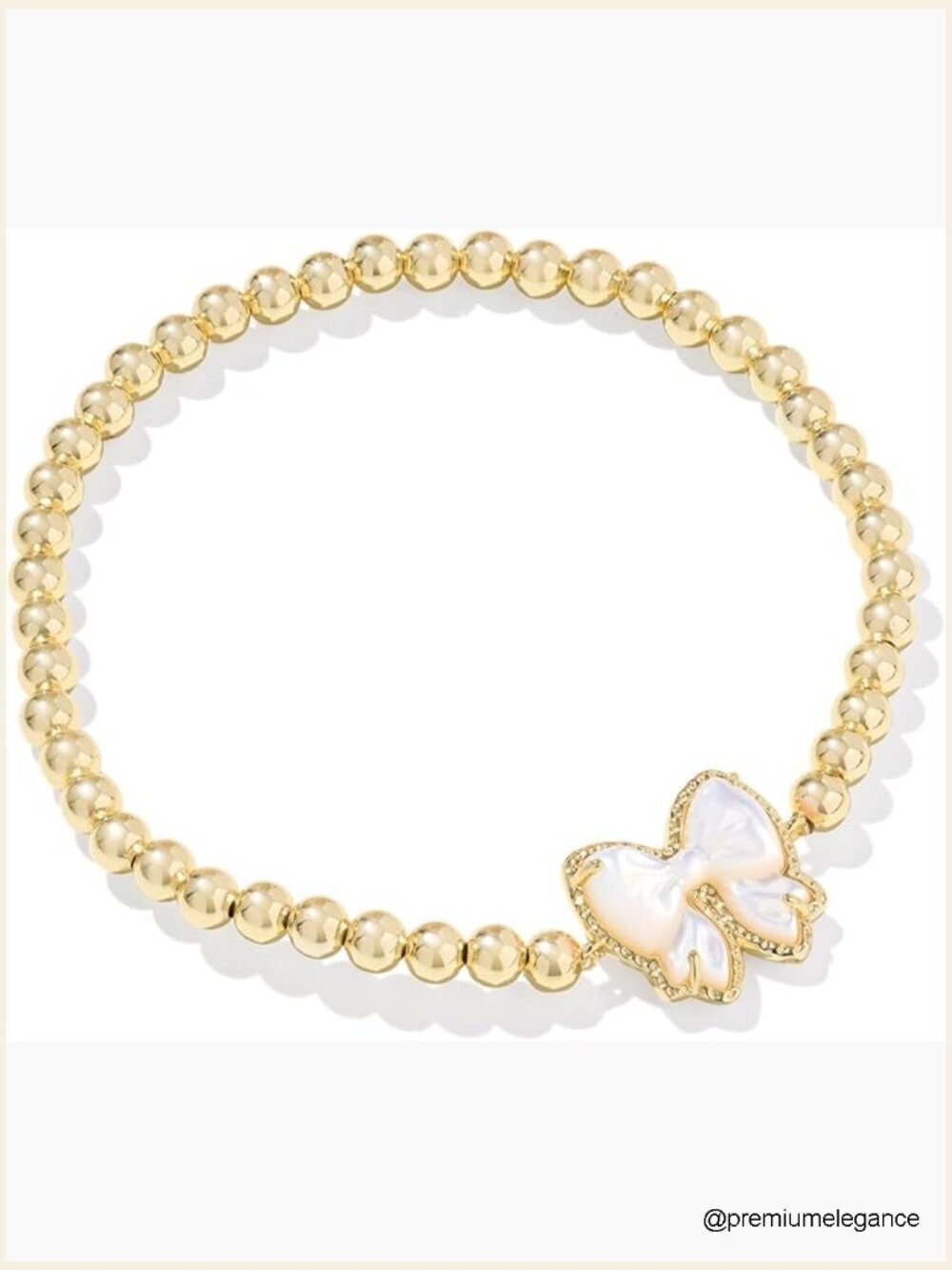 Stretch Bracelet with Mother-of-Pearl Bow Charms